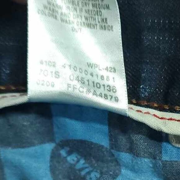 Levis 511 Jeans Mens 29x30 Y2K Skinny Low Rise Whiskered Distressed Dark Wash - Picture 11 of 14